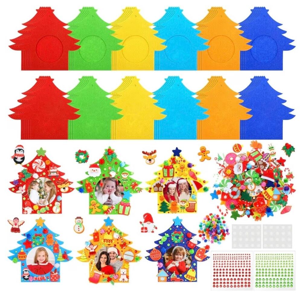 HunnmingRe 30 Sets Christmas DIY Picture Frames Craft Set Felt Picture (C158)